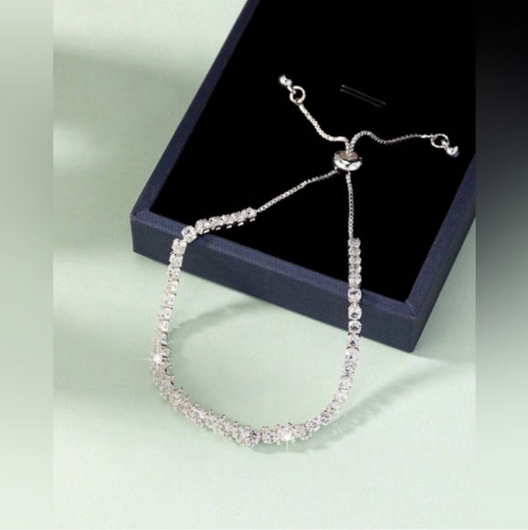 Sterling Silver Plated Tennis Bracelet - Picture 3 of 4